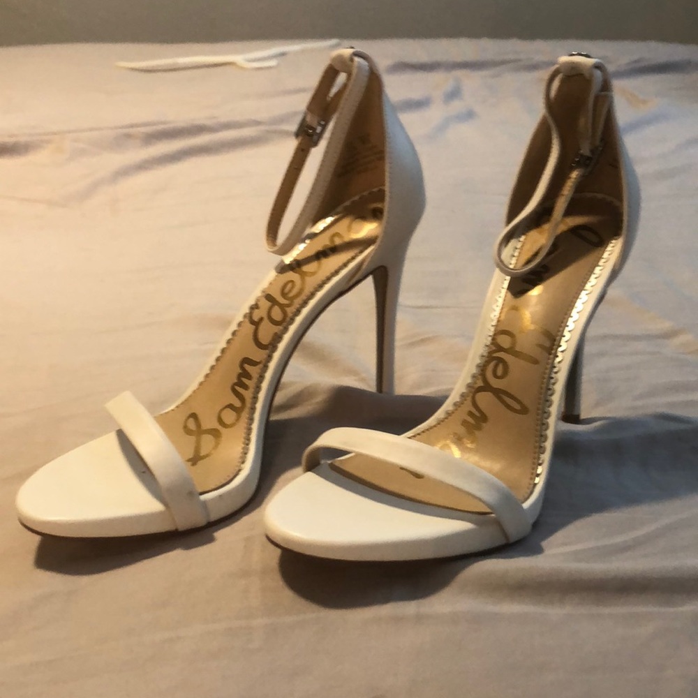 Sam Edelman white leather strappy sandal